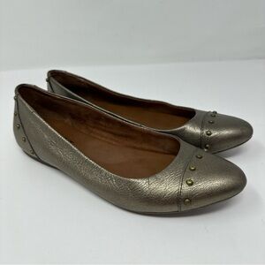 Korks by Kork-Ease Pewter Brown Leather Studded
Flats‎